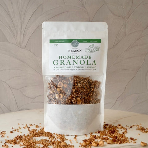 Homemade Buckwheat GRANOLA, with hazelnut and raisins