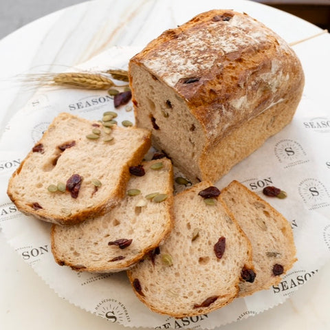 Cranberry and Pumpkin Seed Country Bread, 100% Sourdough